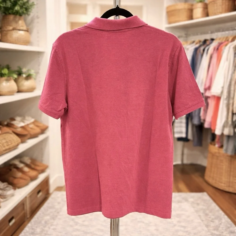 Banana Republic Slim Fit Pique Polo Shirt L Tall NWT Dark Pink